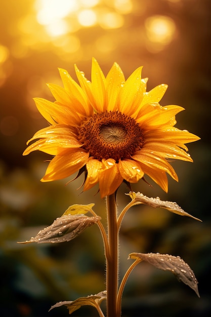 Hermoso girasol al aire libre