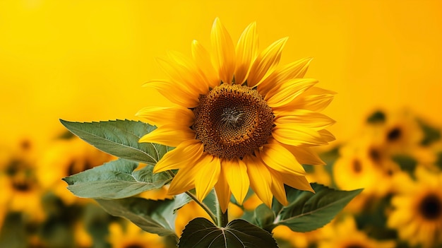 Hermoso girasol en estudio