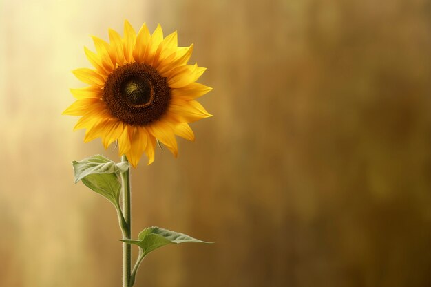 Hermoso girasol en estudio