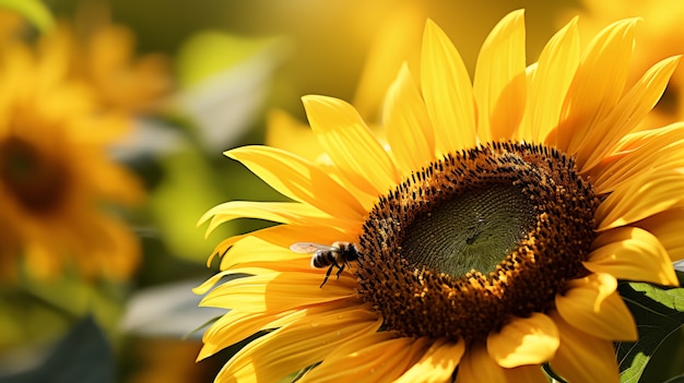 Hermoso girasol en el interior