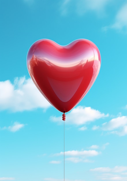 Foto gratuita hermoso globo en forma de corazón