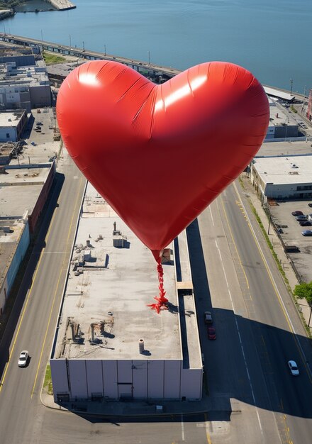 Hermoso globo en forma de corazón