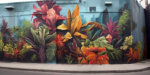 Hermoso grafiti floral