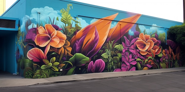 Hermoso grafiti floral