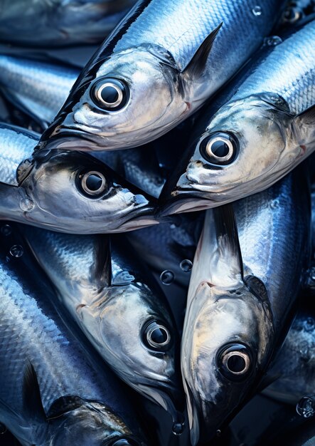 Hermoso grupo de peces bajo el agua