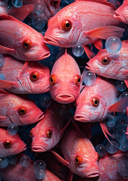 Hermoso grupo de peces bajo el agua