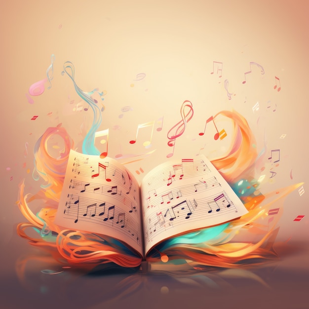 Un hermoso instrumento musical ilustrado