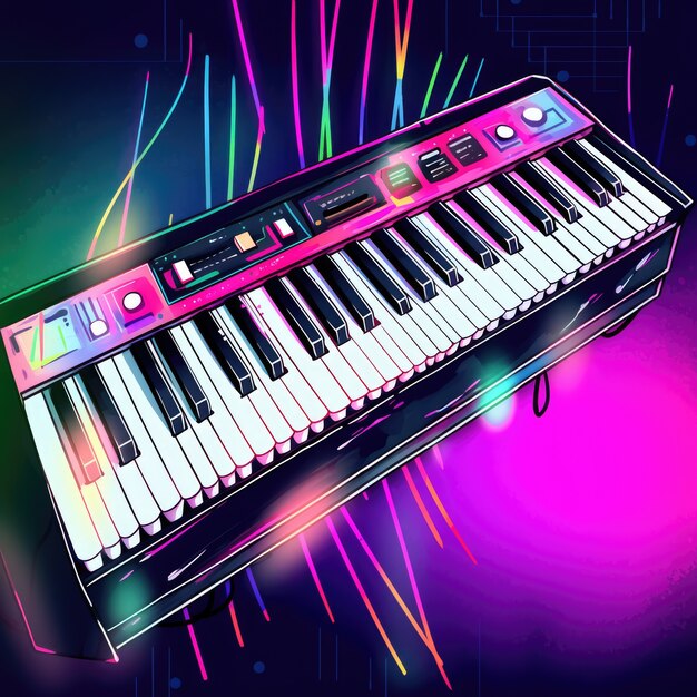 Un hermoso instrumento musical ilustrado