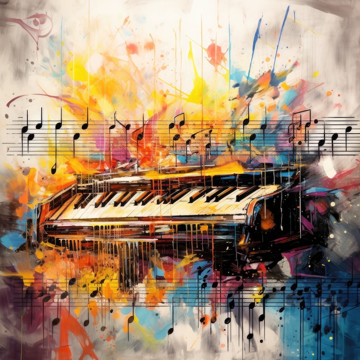 Foto gratuito un hermoso instrumento musical ilustrado