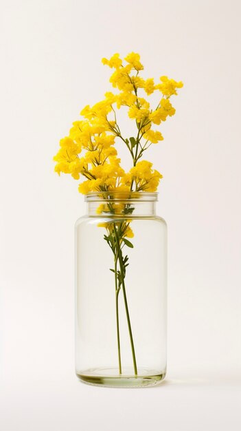 Un hermoso jarrón de flores en el estudio.