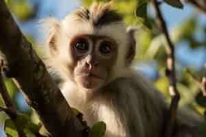 Foto gratuita hermoso mono en la naturaleza