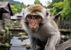 Foto gratuita hermoso mono pasando tiempo en la naturaleza
