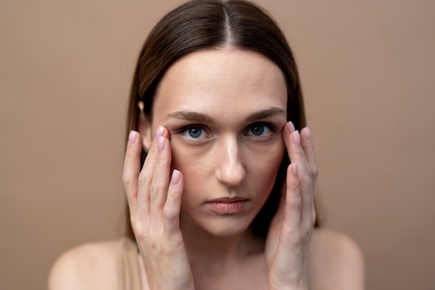 hermoso, mujer joven, retrato