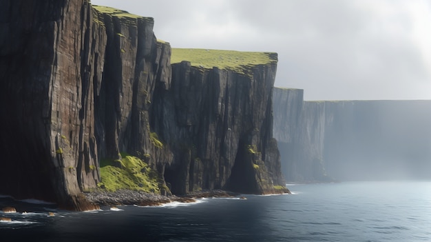 Hermoso paisaje de acantilado