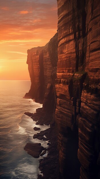 Hermoso paisaje de acantilado