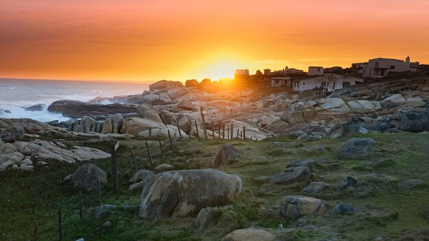 Hermoso paisaje de Cabo Polonio en Uruguay al atardecer