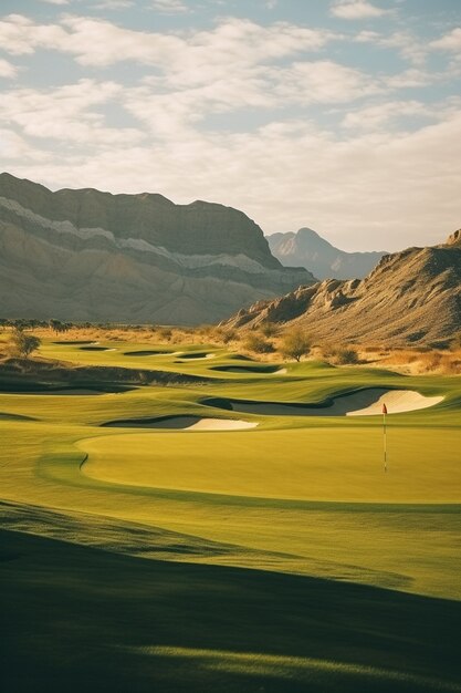 Hermoso paisaje de campo de golf