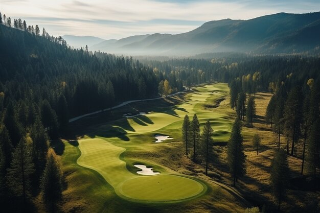 Hermoso paisaje de campo de golf