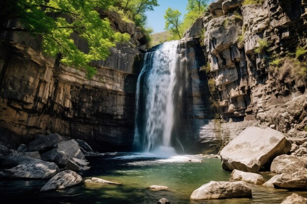 Hermoso paisaje de cascada