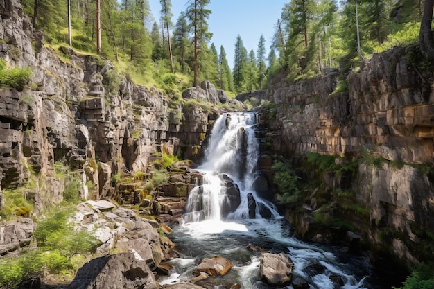 Hermoso paisaje de cascada