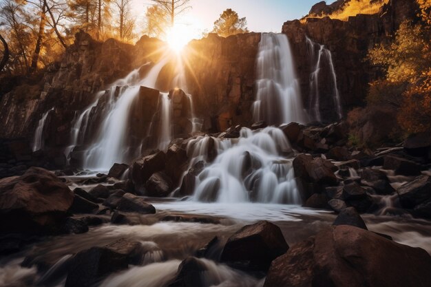 Hermoso paisaje de cascada