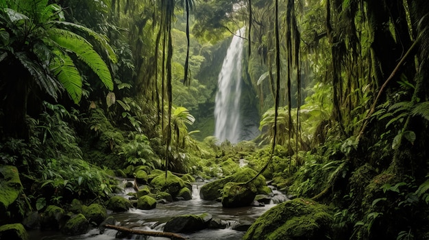 Hermoso paisaje de cascada