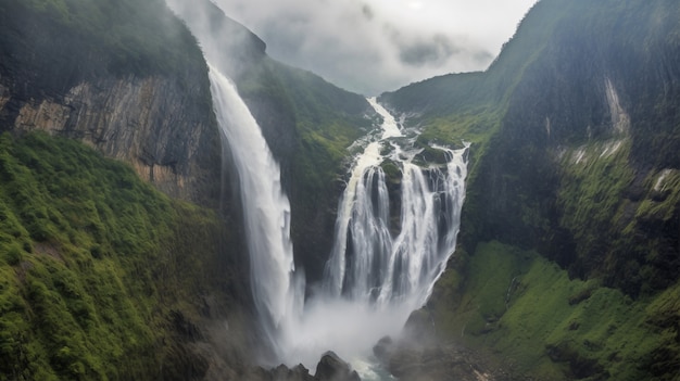 Hermoso paisaje de cascada