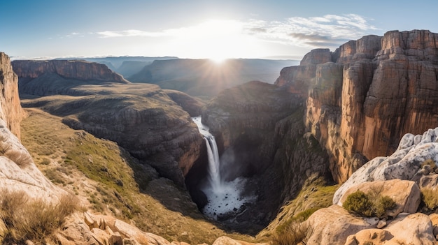 Hermoso paisaje de cascada