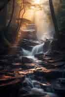 Foto gratuita hermoso paisaje de cascada