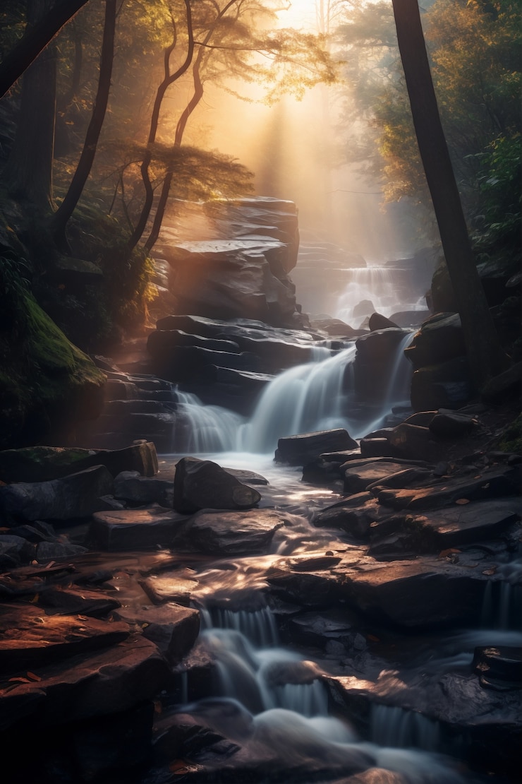 Hermoso paisaje de cascada