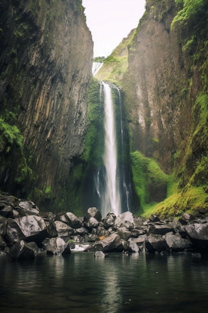 Hermoso paisaje de cascada