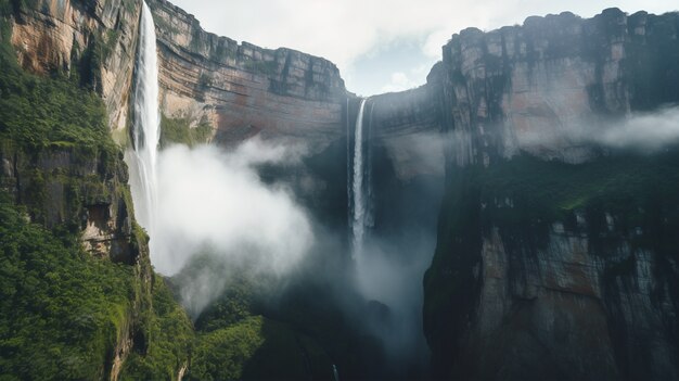 Hermoso paisaje de cascada