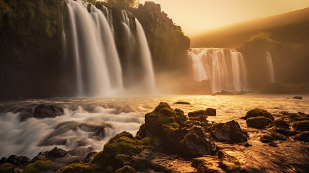 Hermoso paisaje de cascada