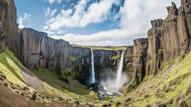 Hermoso paisaje de cascada