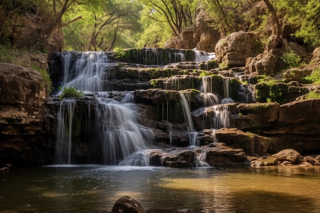 Foto gratuita hermoso paisaje de cascada