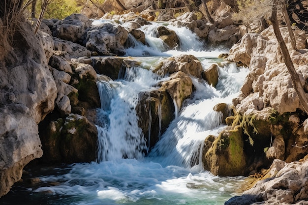 Foto gratuita hermoso paisaje de cascada