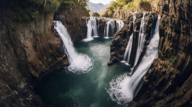 Hermoso paisaje de cascada