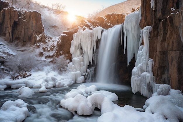 Foto gratuita hermoso paisaje de cascada