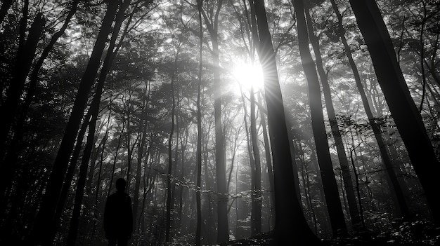 Foto gratuita el hermoso paisaje forestal japonés