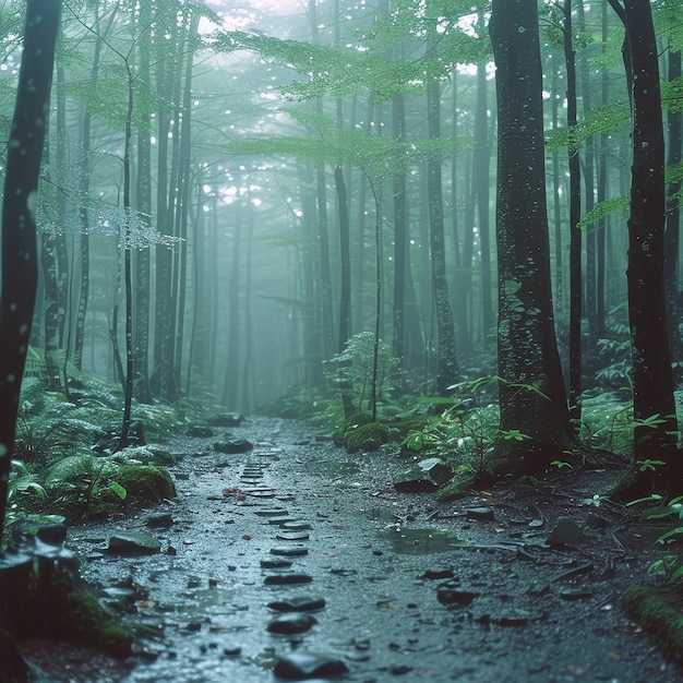 El hermoso paisaje forestal japonés
