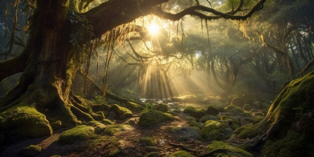 Un hermoso paisaje forestal