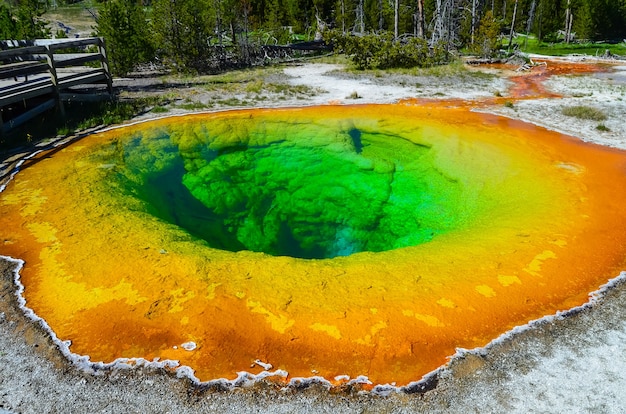 Hermoso paisaje de Fountain Paint Pot en Yellowstone, Wyoming