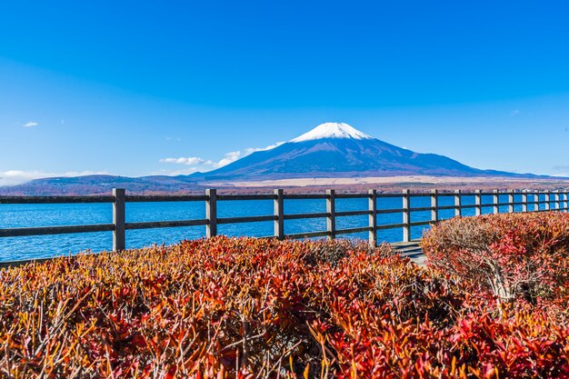 Hermoso paisaje de montaña fuji alrededor del lago yamanakako