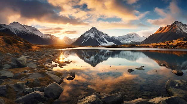 El hermoso paisaje de las montañas