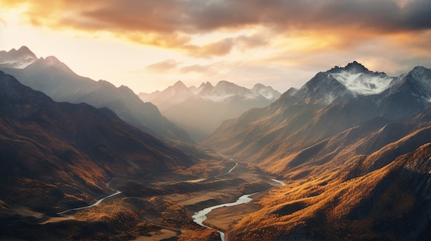 El hermoso paisaje de las montañas