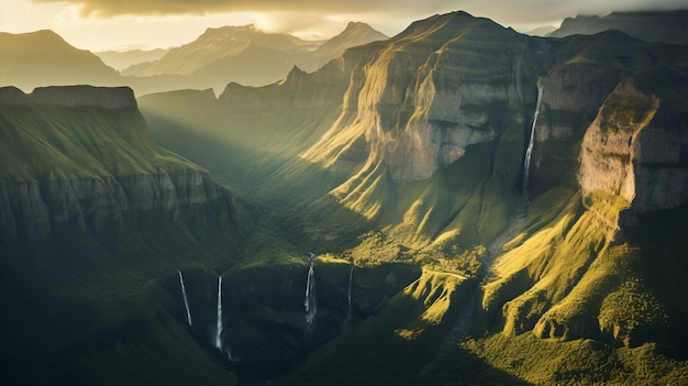 El hermoso paisaje de las montañas