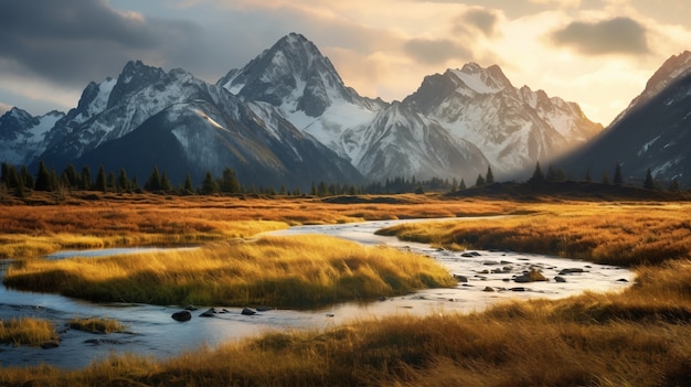 El hermoso paisaje de las montañas