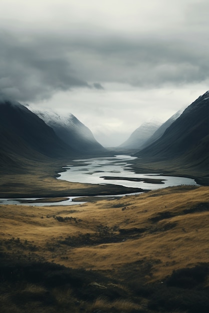 Foto gratuita hermoso paisaje natural con río y vegetación.