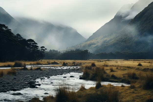 Hermoso paisaje natural con río y vegetación.