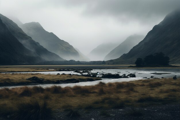 Hermoso paisaje natural con río y vegetación.